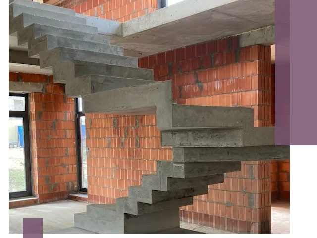 Изготовление бетонных лестниц под ключ в Каменке