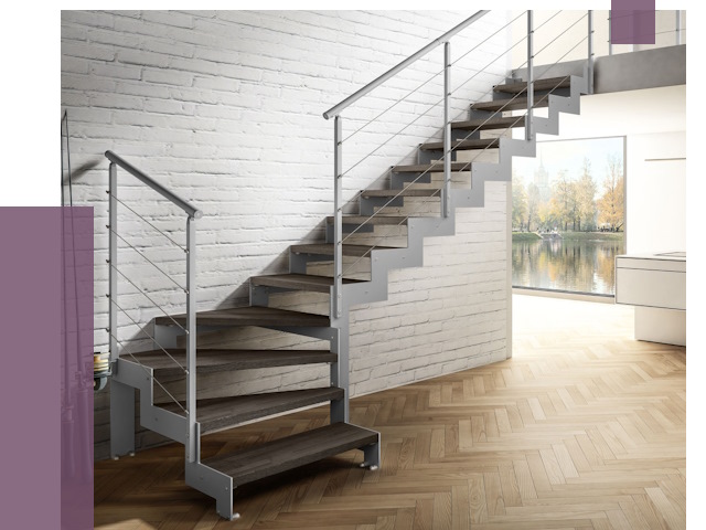 Г-образные лестницы под ключ в Каменке от 36667 руб. | ПРОЛЁТ-Кам