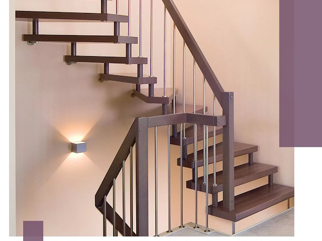 Изготовление лестниц на больцах в Каменке под ключ