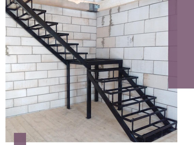 Лестницы на металлокаркасе под ключ в Каменке — изготовление и монтаж