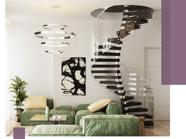 Лестницы для двухуровневой квартиры в Каменке — изготовление и монтаж