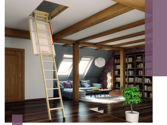 Чердачные лестницы под ключ в Каменке: изготовление и монтаж