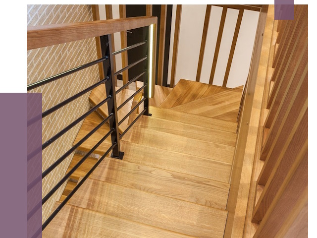 Лестницы из ясеня в Каменке под ключ от 9913 руб. 