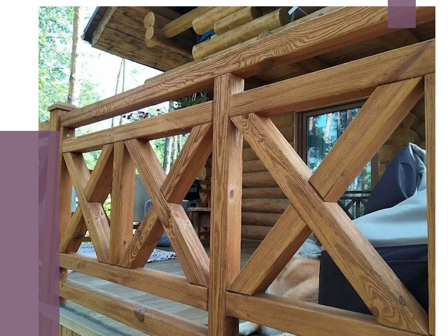 Деревянные перила под ключ в Каменке от 7586 руб. 