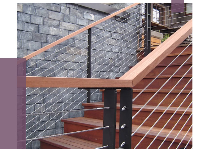 Тросовые перила под ключ в Каменке от 7687 руб.