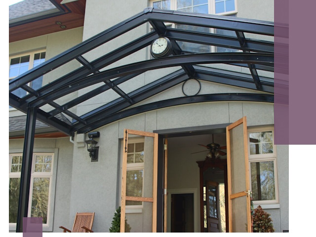 Изготовление и монтаж навесов и козырьков в Каменке