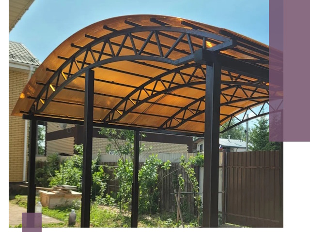 Изготовление навесов под ключ в Каменке из качественных материалов