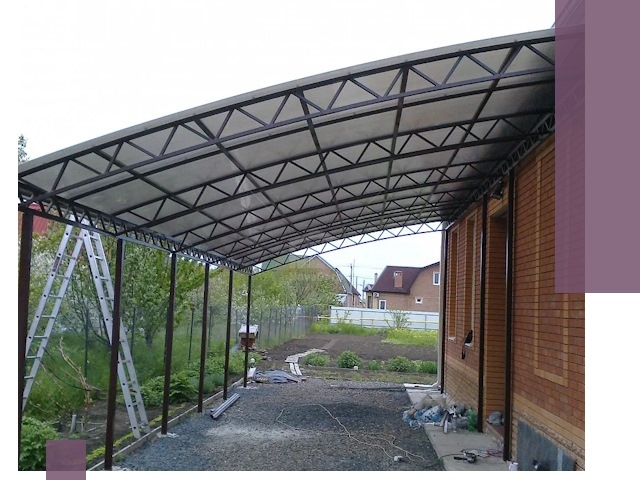 Профессиональный монтаж навесов под ключ в Каменке