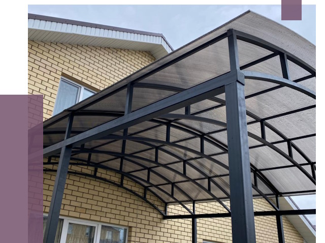 Монтаж козырьков в Каменке от 11379 руб. | ПРОЛЁТ-Кам