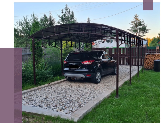 Навесы для автомобиля в Каменке от 12998 руб.  | ПРОЛЁТ-Кам