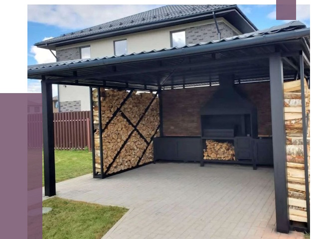 Навесы для барбекю в Каменке от 12593 руб. под ключ | ПРОЛЁТ-Кам