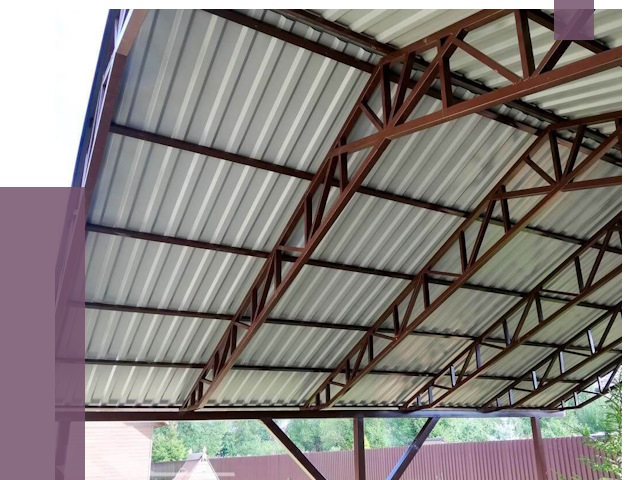 Навесы из профнастила в Каменке от 7283 руб. | ПРОЛЁТ-Кам