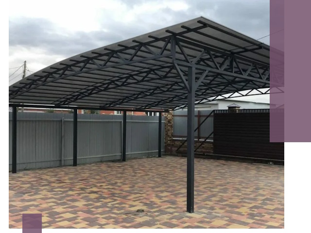 Металлические навесы под ключ в Каменке — изготовление и монтаж