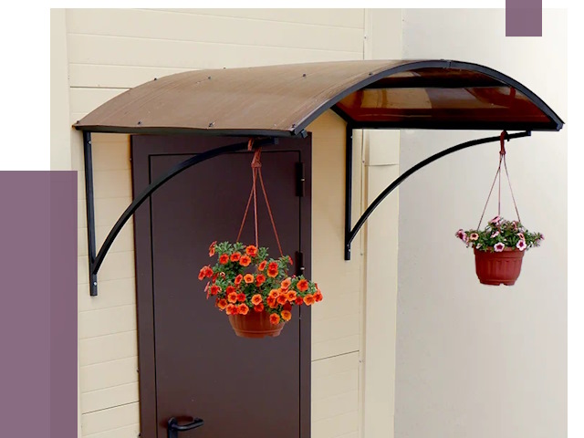 Козырьки над входом в Каменке от 14667 руб.  | ПРОЛЁТ-Кам