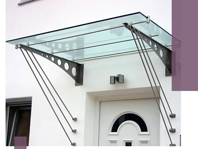 Козырьки над входом под ключ в Каменке — изготовление и монтаж