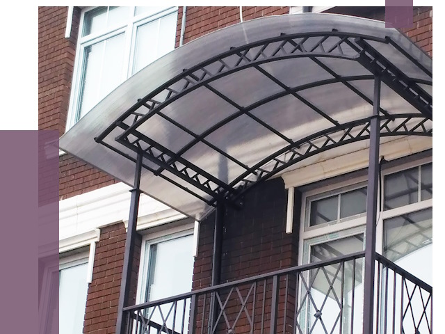 Козырьки над балконом в Каменке от 8547 руб.  | ПРОЛЁТ-Кам