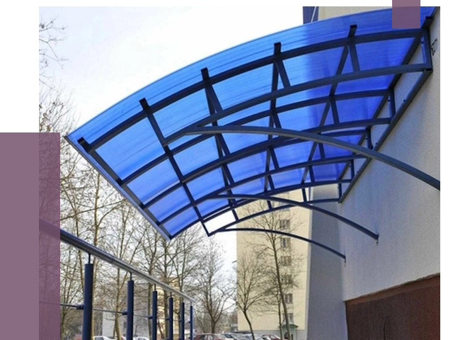 Козырьки из поликарбоната в Каменке от 4248 руб. под ключ | ПРОЛЁТ-Кам