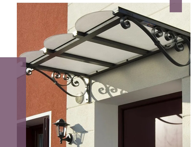 Односкатные козырьки в Каменке от 8294 руб.  | ПРОЛЁТ-Кам