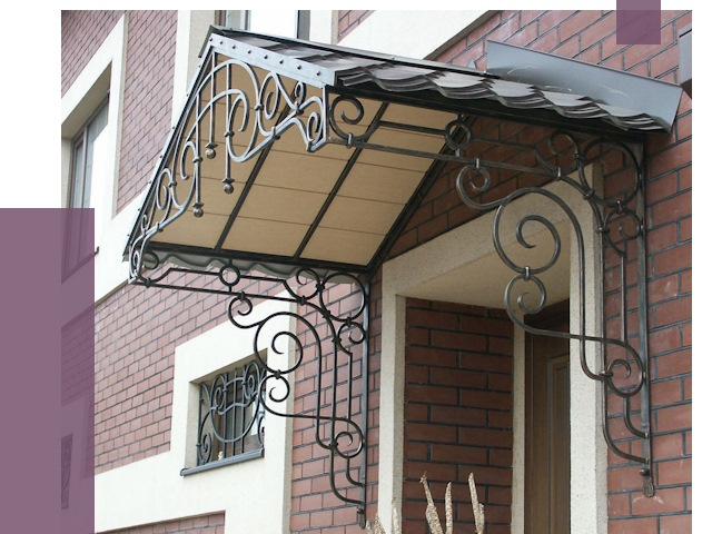 Двускатные козырьки в Каменке под ключ от 12644 руб.