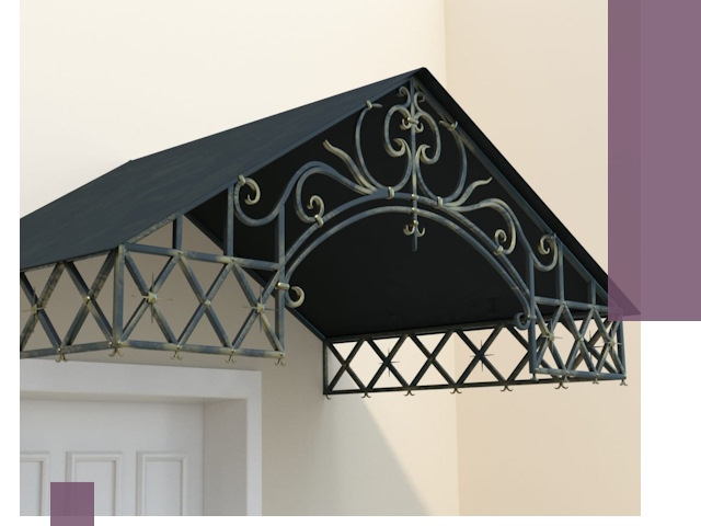 Двускатные металлические козырьки под ключ в Каменке