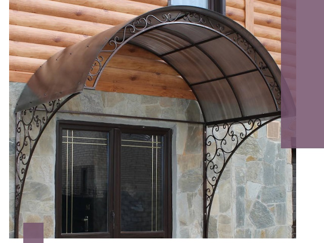Арочные козырьки под ключ в Каменке: изготовление и монтаж