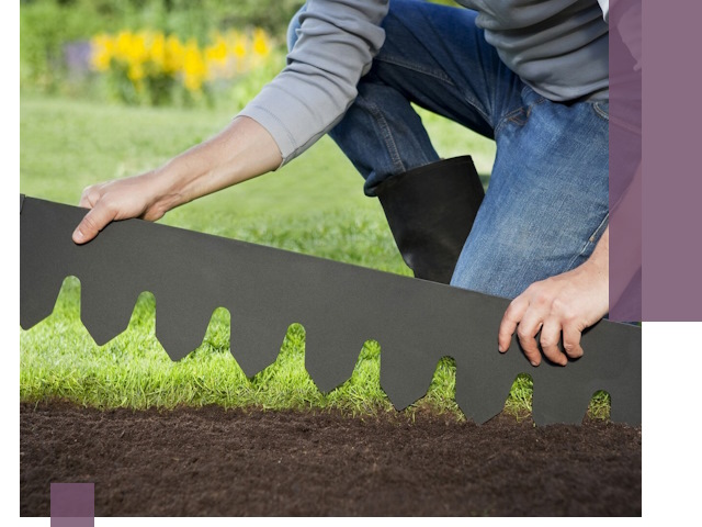 Металлические бордюры для газона в Каменке — изготовление и монтаж