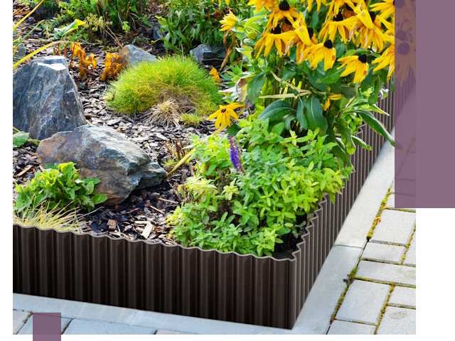 Металлические бордюры для клумб в Каменке — производство и монтаж